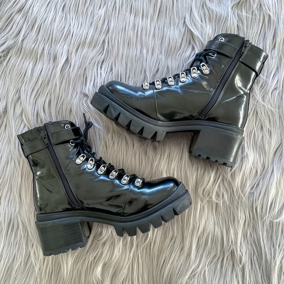 JEFFREY CAMPBELL Patent Leather Czech Combat Boots - Picture 3 of 9